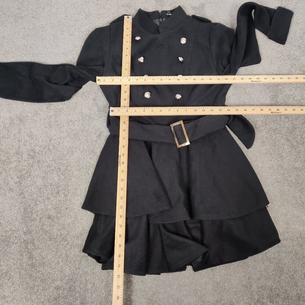 Yuantoufengshang Women's Coat Dress Size S Black Lined Winter Goth Sophisticated - Picture 8 of 10
